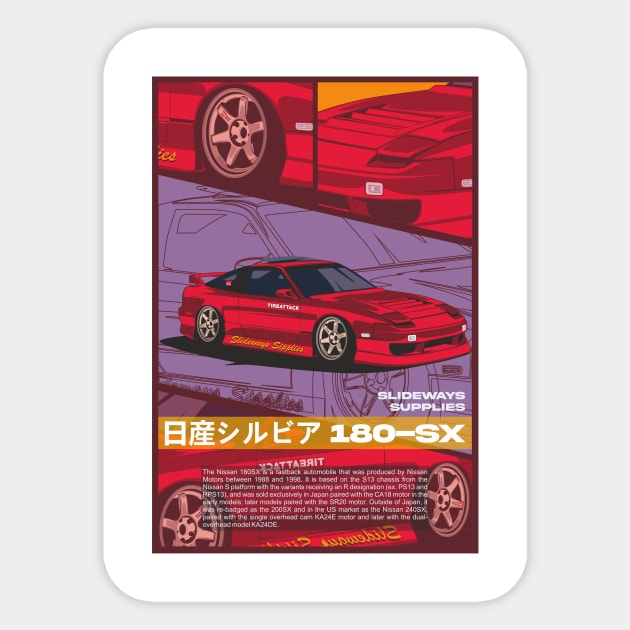 Nissan Silvia 180SX 240Sx JDM Drift Sticker by Slideways Supplies